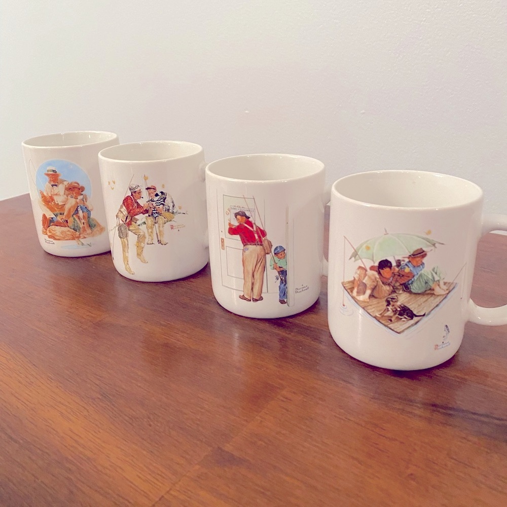 Vintage Norman Rockwell 1987 Mug Collection